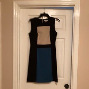 Black, cream, teal, dress by Calvin Klein size 8